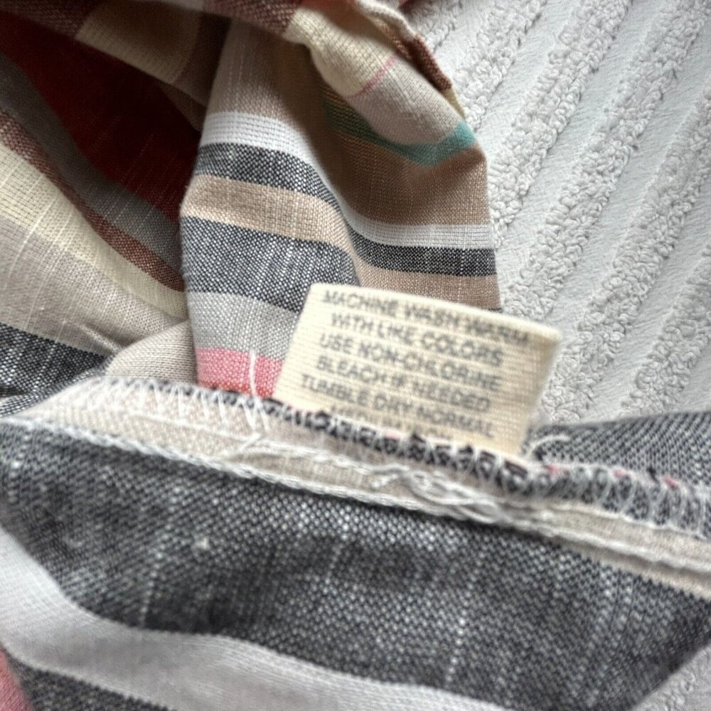 Jennifer & Grace Women's Flared Sleeves Weave Blouse Top Striped Cotton Size XL - Picture 5 of 10
